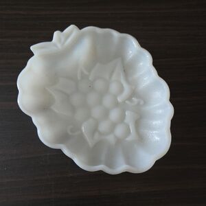 Vintage Hazel Atlas Milk Glass Grape Trinket Candy Dish